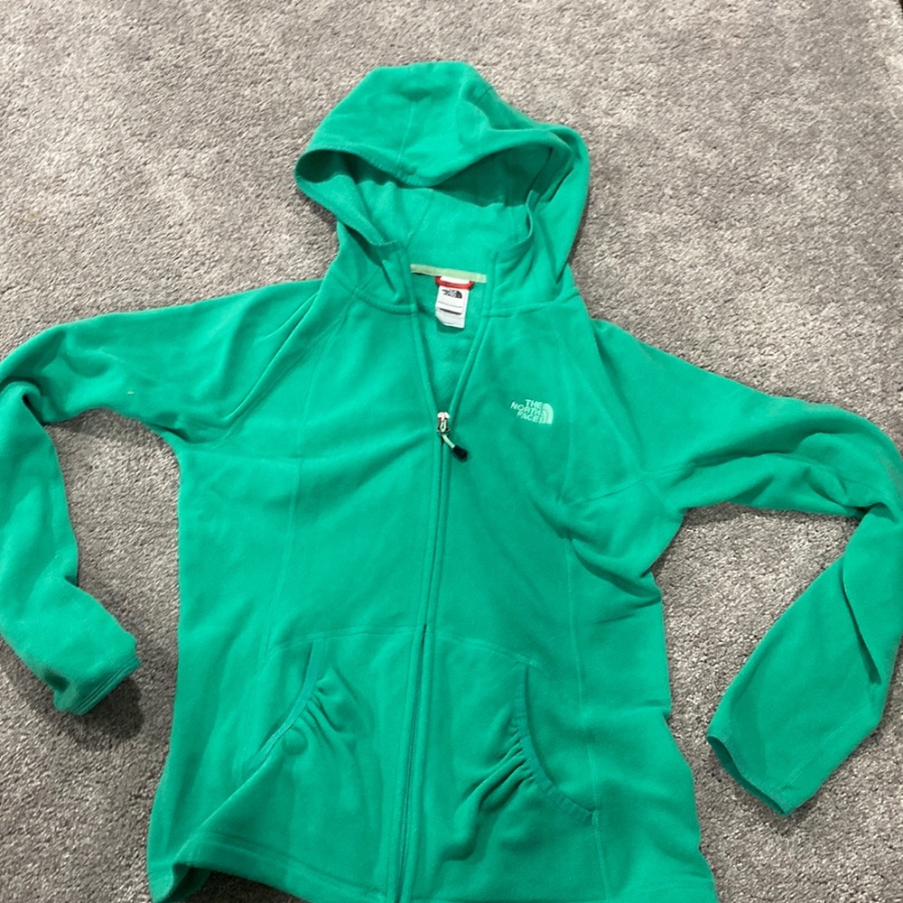 North face zip up in green size medium in women